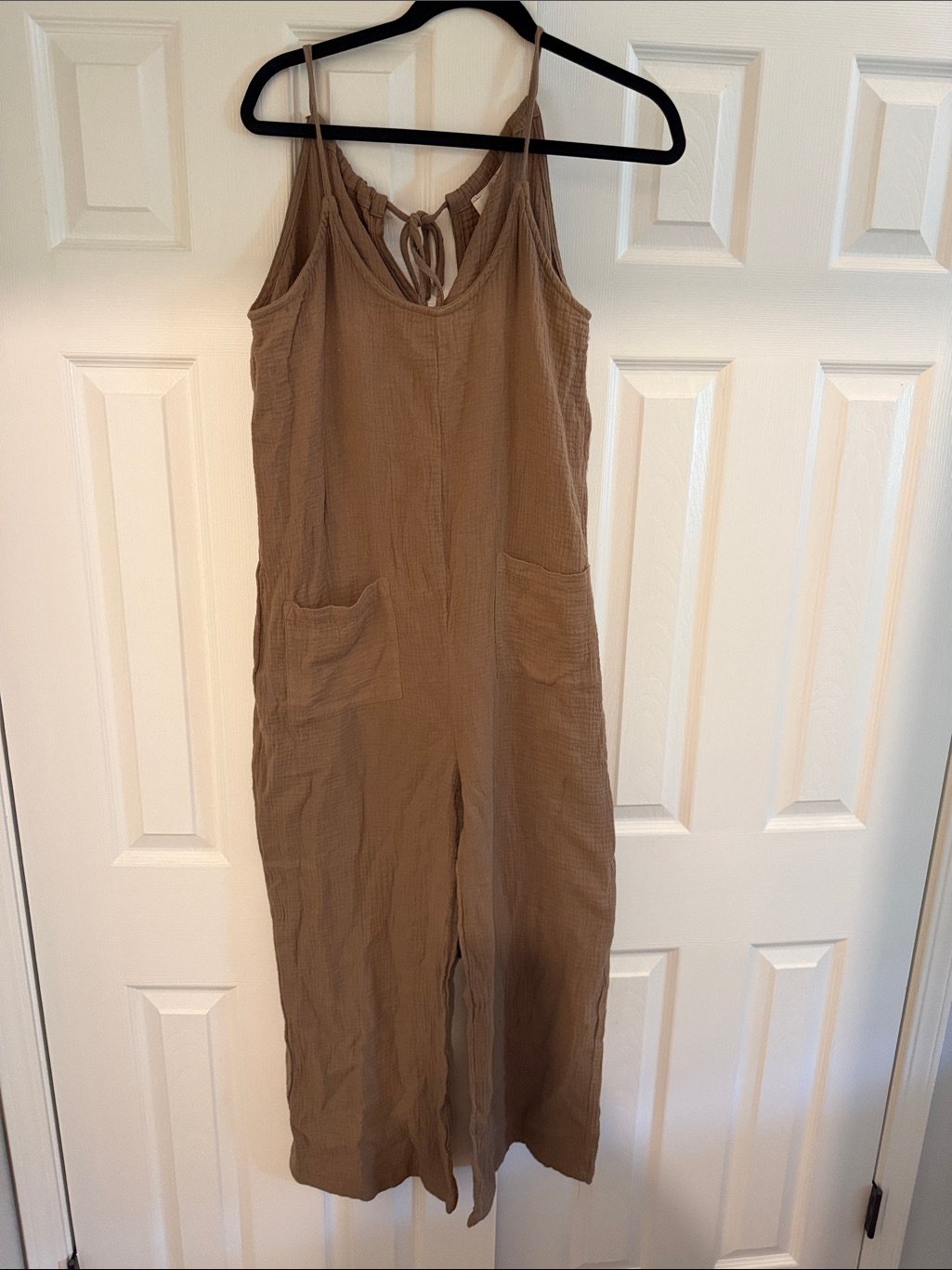 Sleeveless Wide-Leg Jumpsuit In Taupe